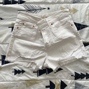 Levi’s Distressed White Shorts
